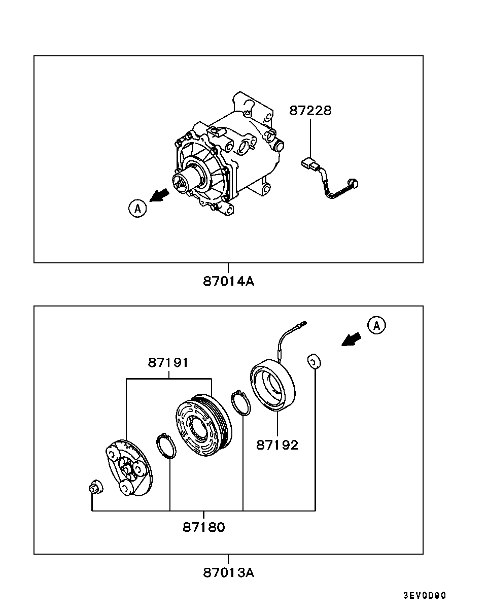 Mitsubishi 7813A036 - Compressore, Climatizzatore www.autoricambit.com