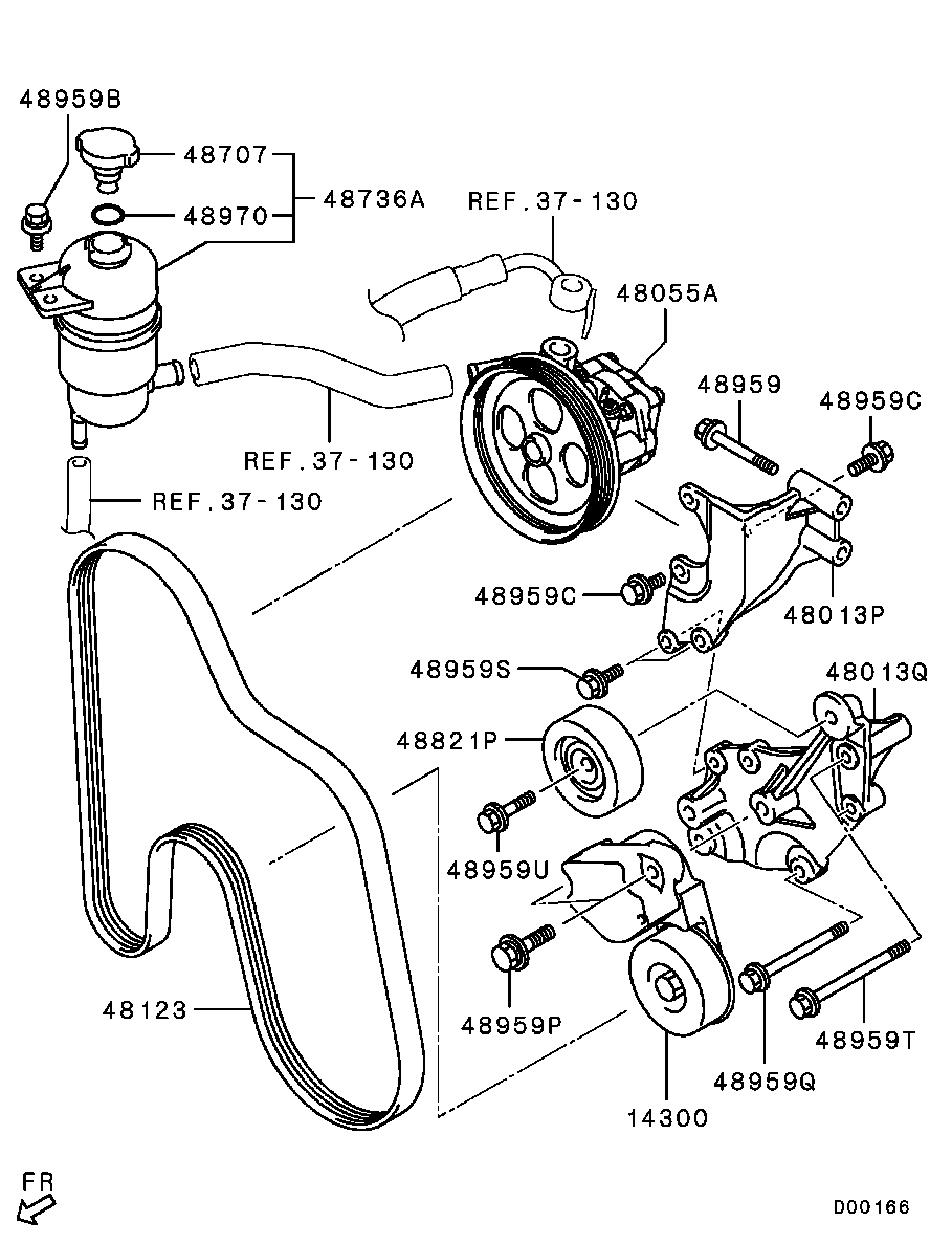 Mitsubishi #1345A062 - Tendicinghia, Cinghia Poly-V www.autoricambit.com