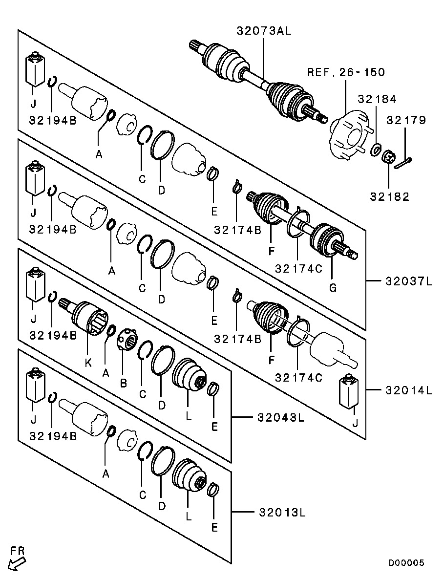 Mitsubishi 3817A177 - Kit giunti, Semiasse www.autoricambit.com