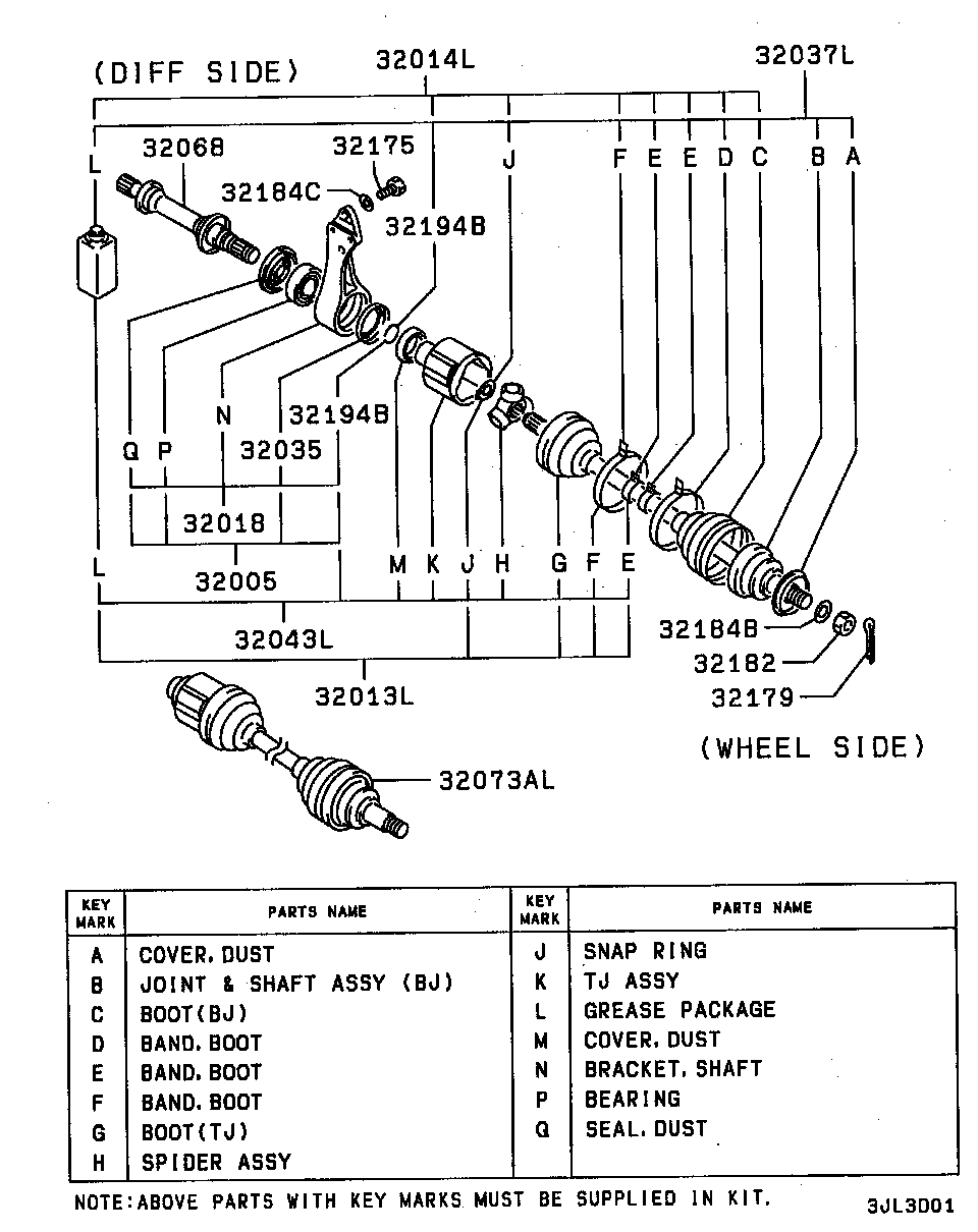 Mitsubishi MB936895 - Cuffia, Semiasse www.autoricambit.com