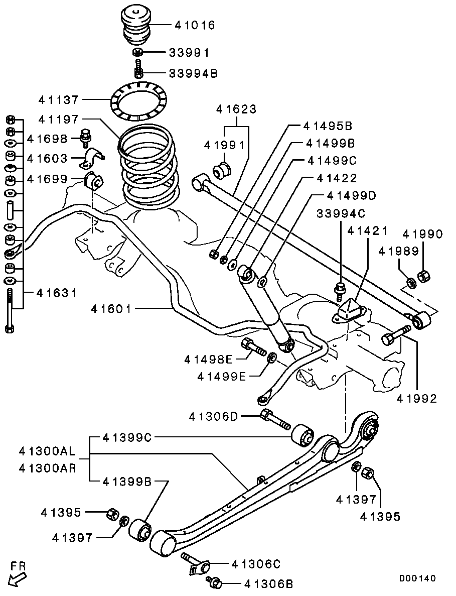 Mitsubishi MN103559 - Silent Block, Supporto Braccio Oscillante www.autoricambit.com