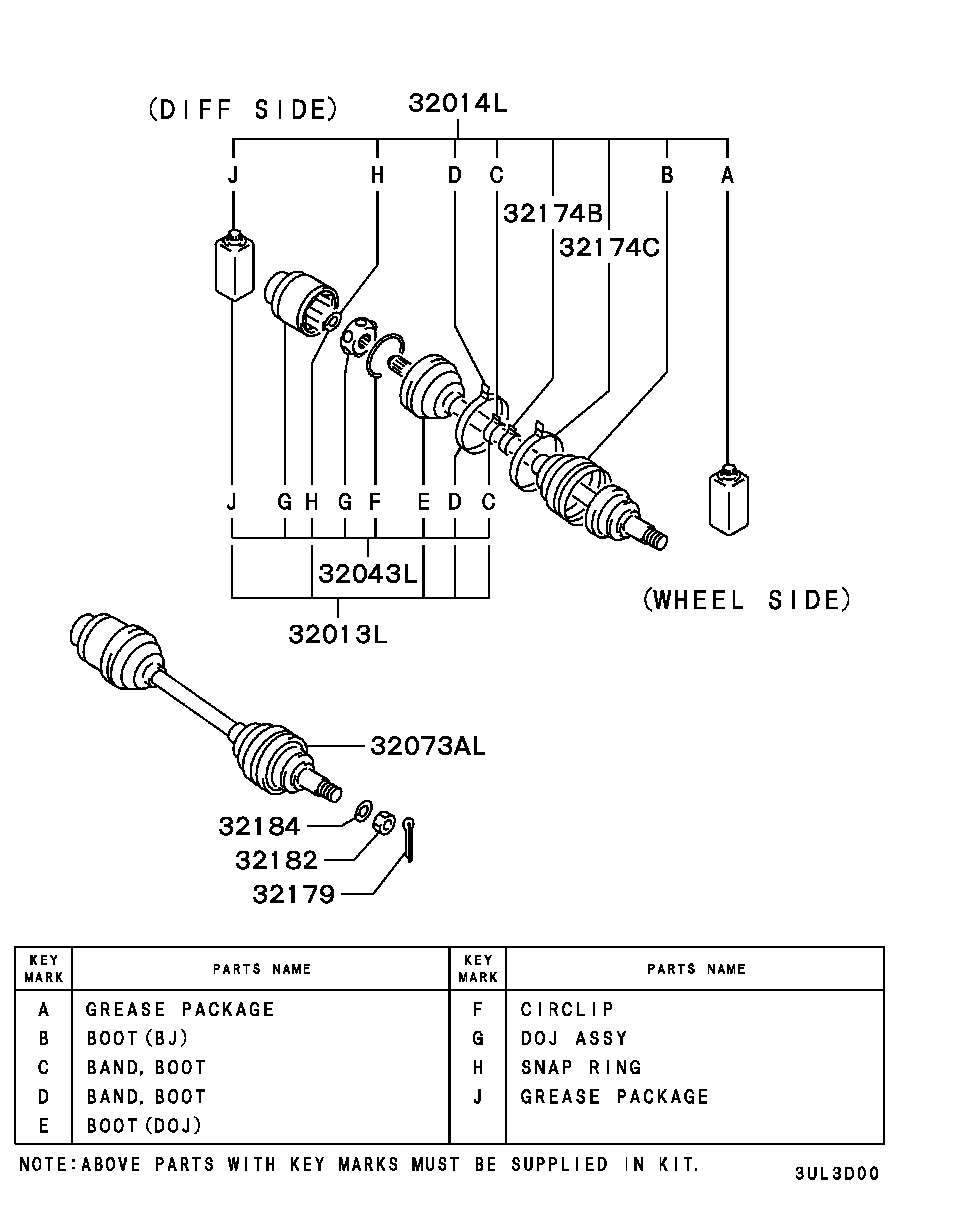 Mitsubishi MR470233 - Cuffia, Semiasse www.autoricambit.com