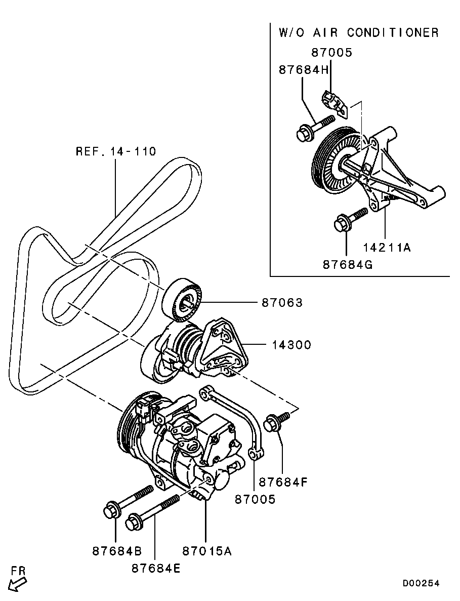 Mitsubishi 1341A001 - Galoppino/Guidacinghia, Cinghia Poly-V www.autoricambit.com