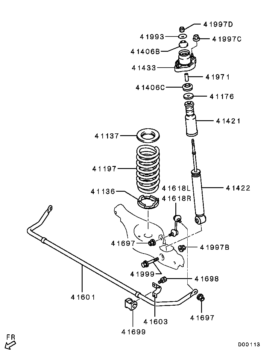 Mitsubishi 4162A034 - Ammortizzatore www.autoricambit.com