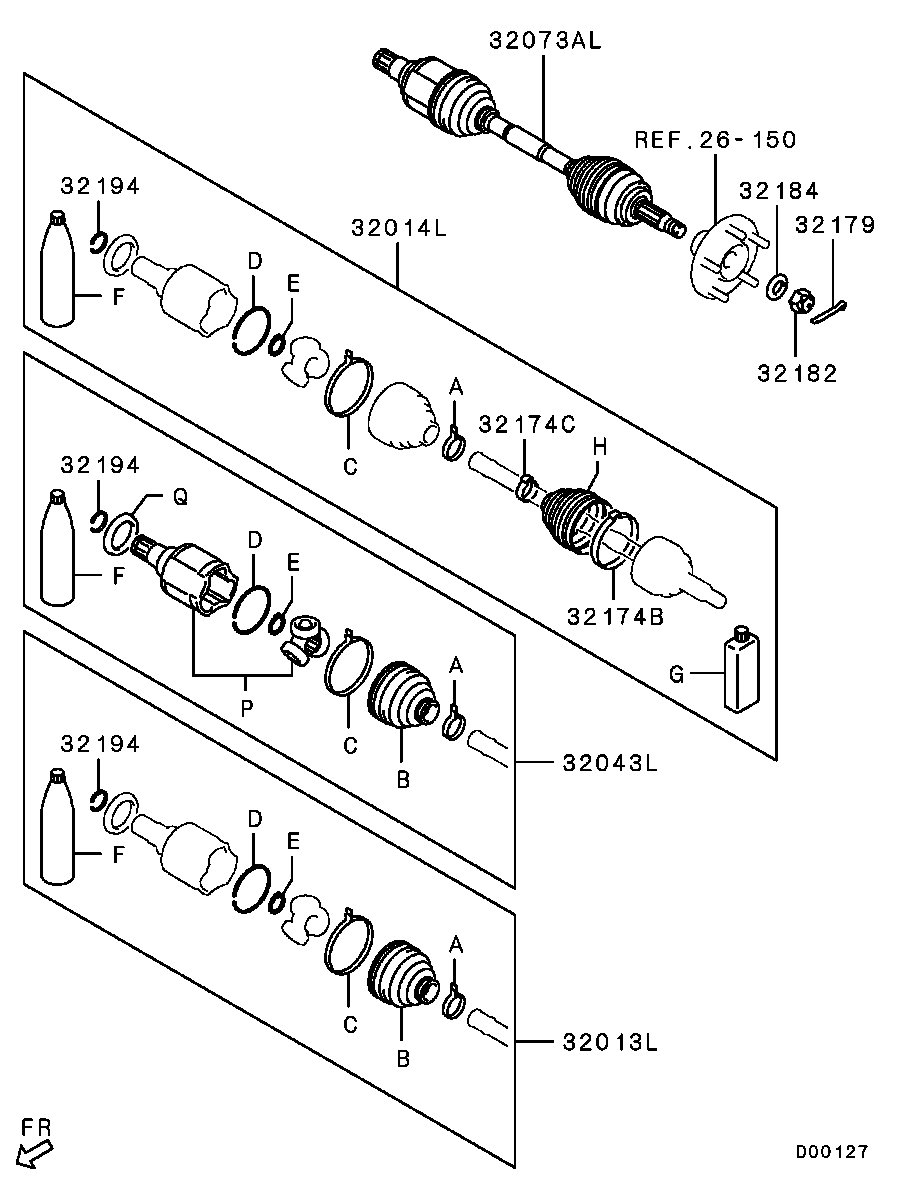 Mitsubishi 3817A149 - Cuffia, Semiasse www.autoricambit.com