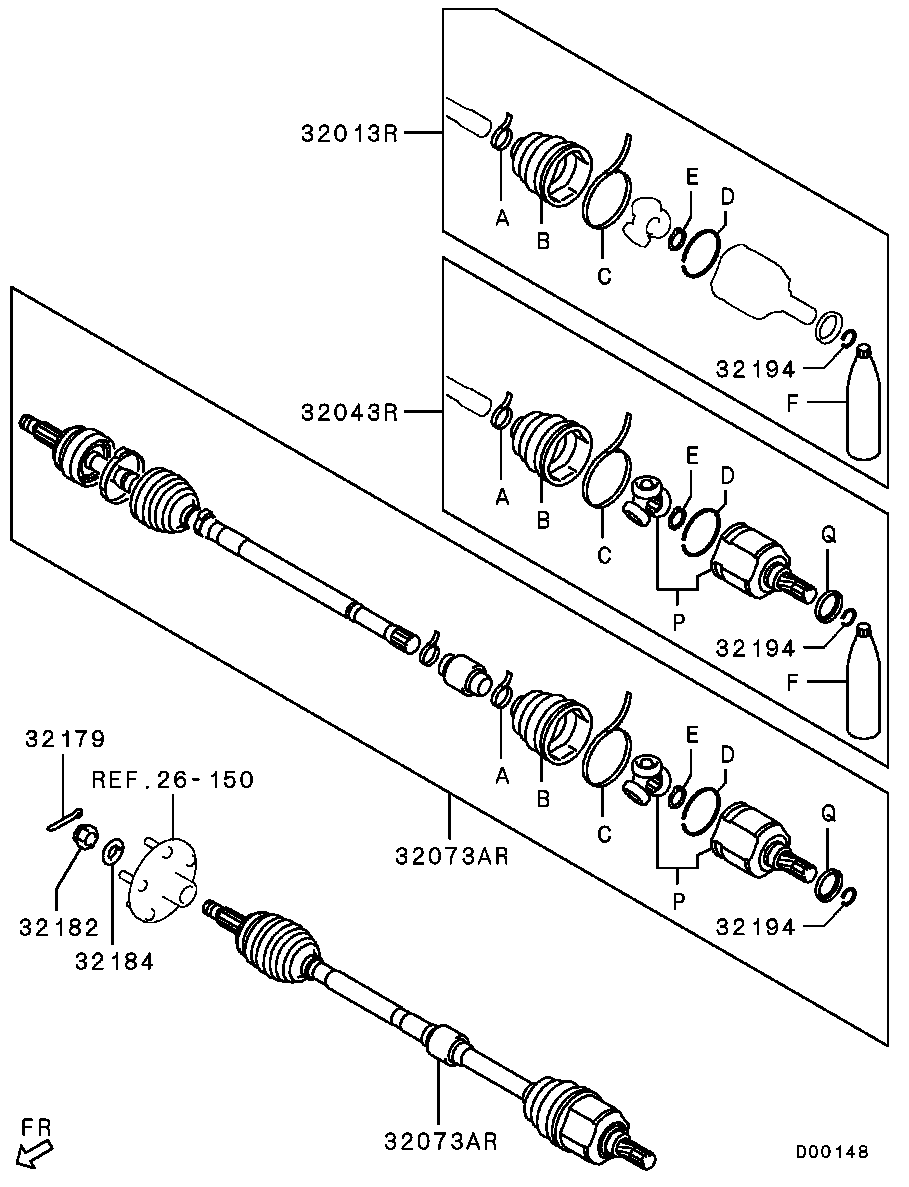 Mitsubishi 3815A386 - Kit giunti, Semiasse www.autoricambit.com