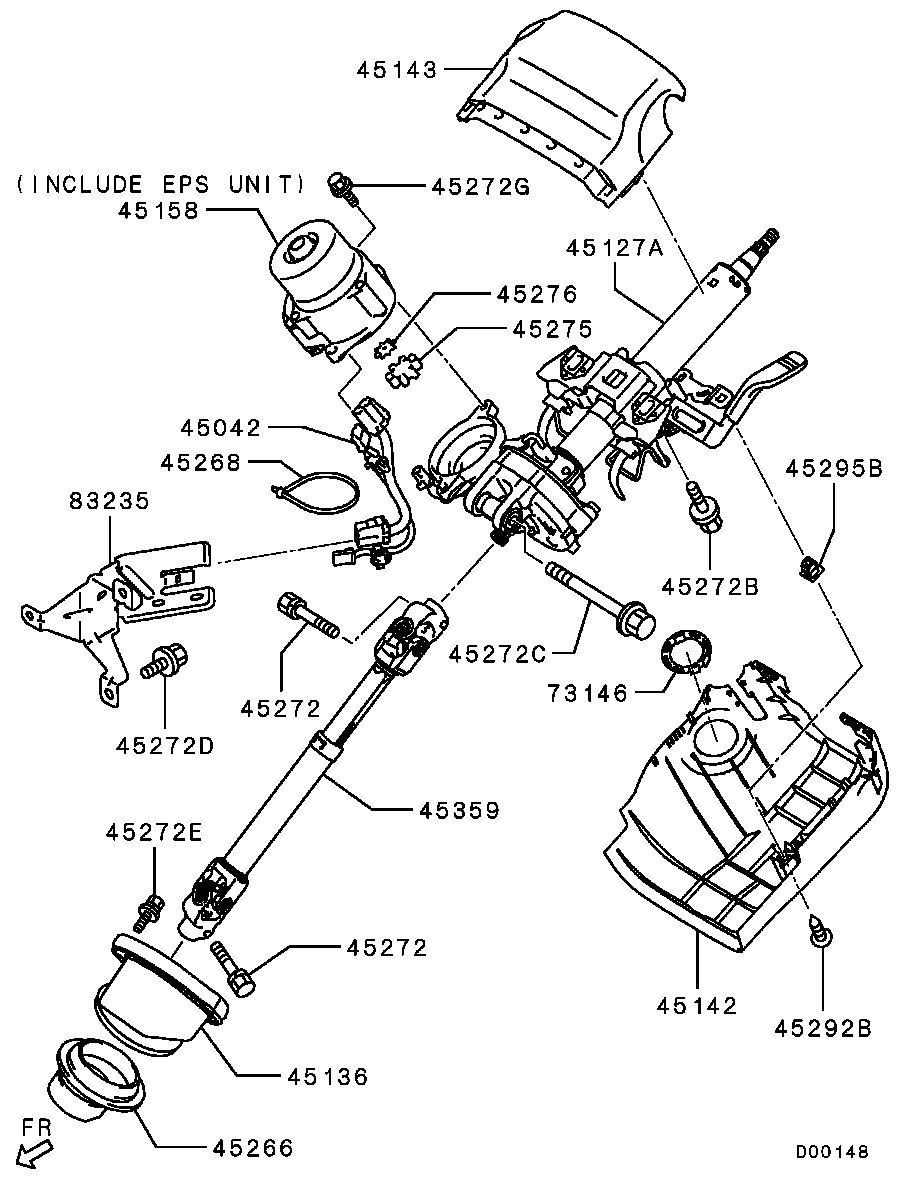 Mitsubishi 4401A274 - Piantone sterzo www.autoricambit.com