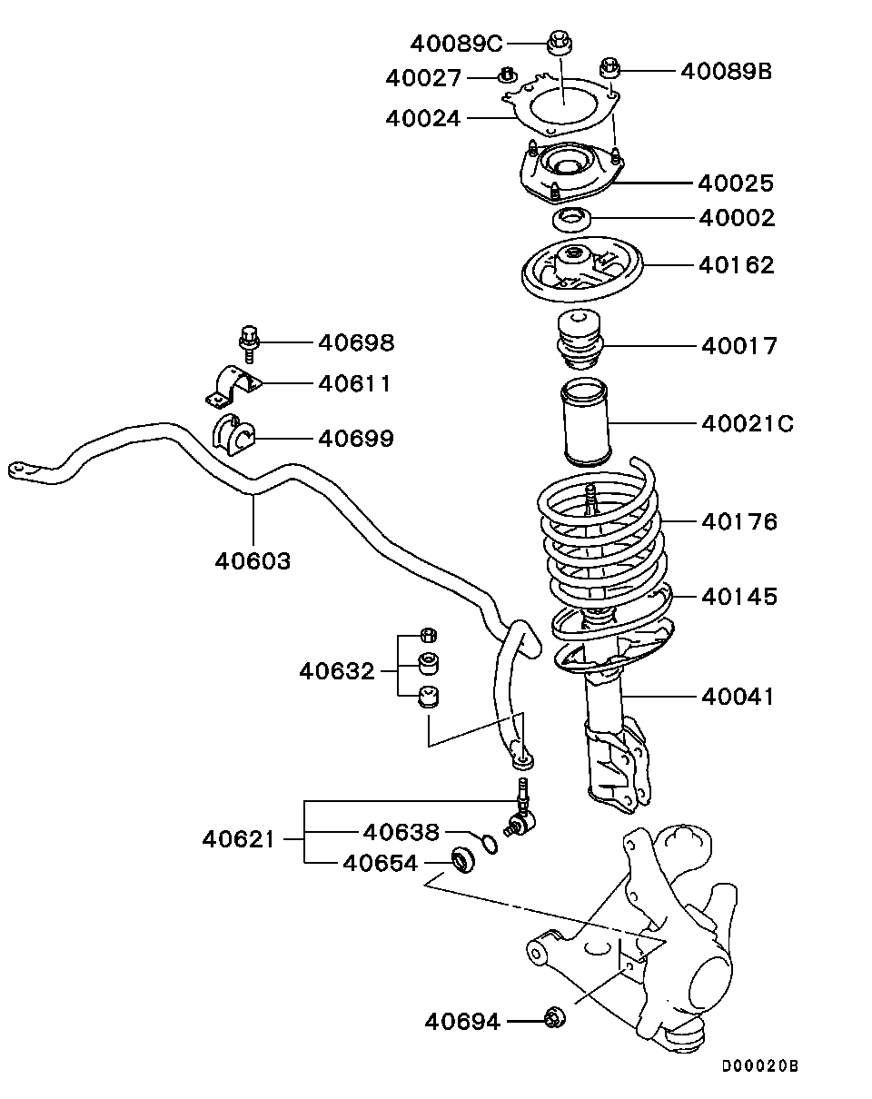 Mitsubishi MN101532 - Ammortizzatore www.autoricambit.com