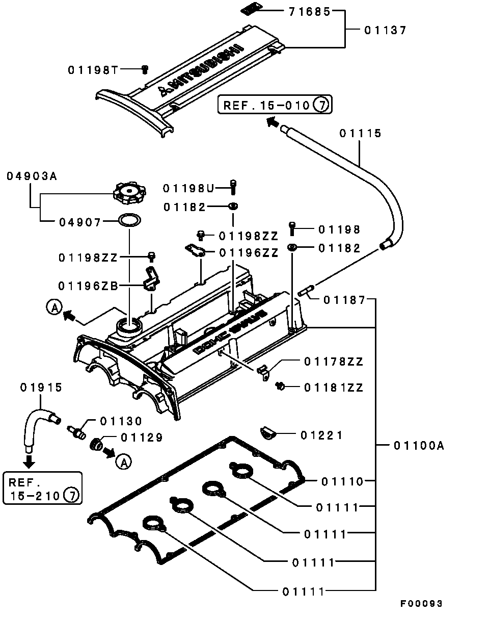 Mitsubishi MD311638 - Guarnizione, chiusura bocchettone di riempimento olio www.autoricambit.com