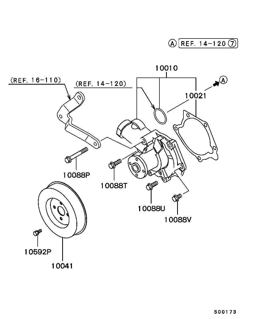 Mitsubishi MD978552 - Pompa acqua www.autoricambit.com