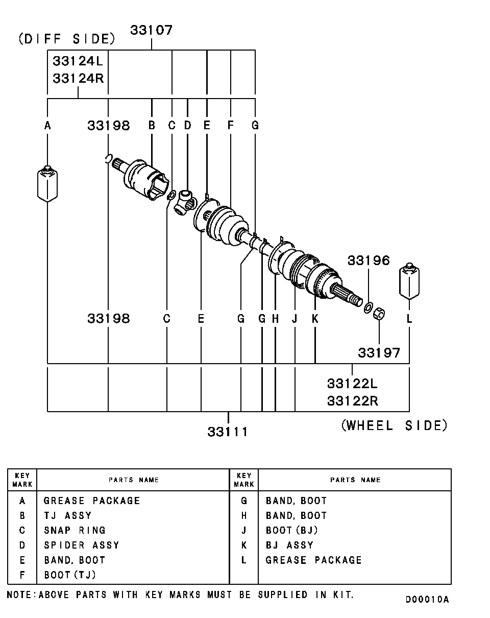 Mitsubishi MN156836 - Kit giunti, Semiasse www.autoricambit.com