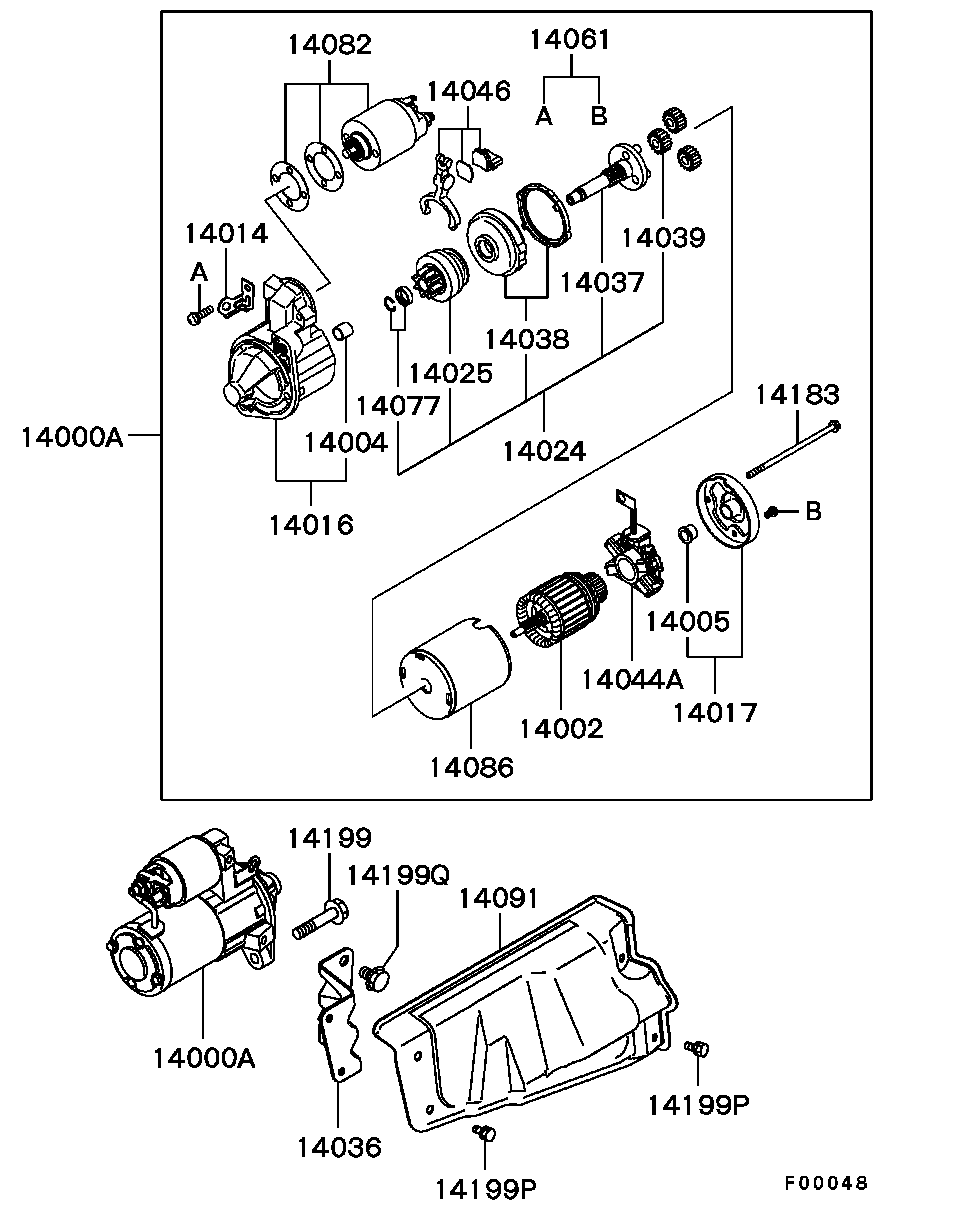 Mitsubishi 1810A001 - Motorino d'avviamento www.autoricambit.com