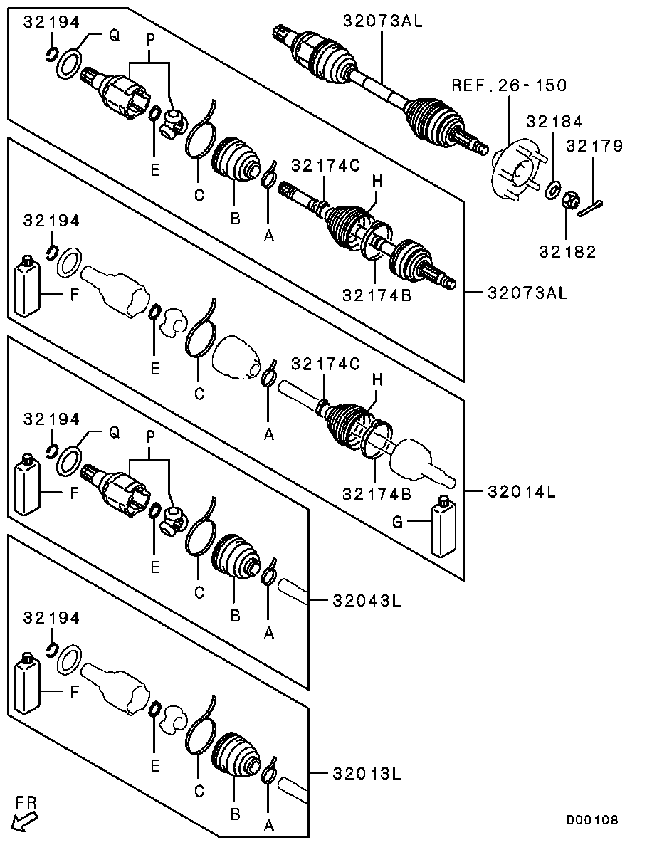 Mitsubishi 3817A139 - Kit giunti, Semiasse www.autoricambit.com