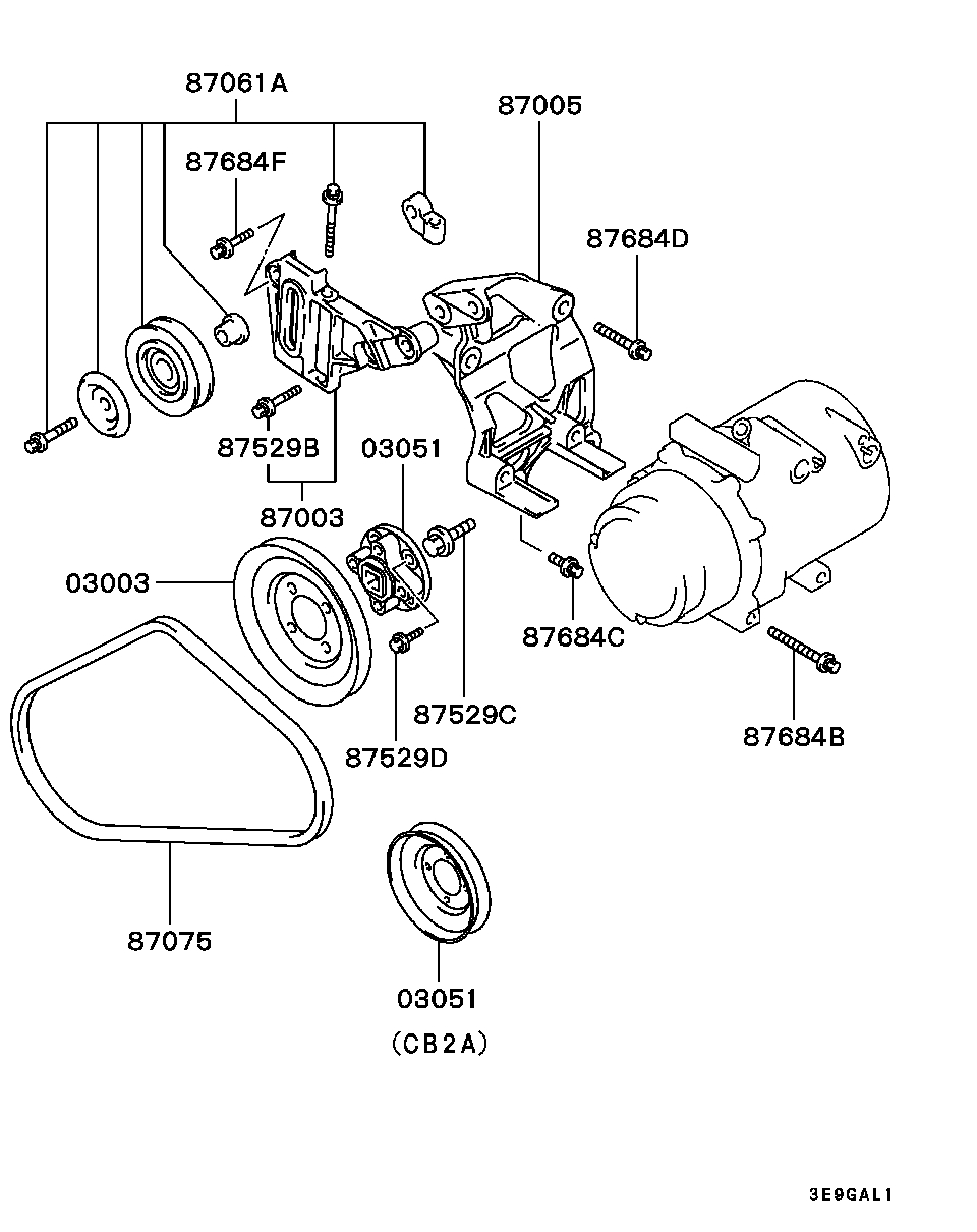 Mitsubishi MB609127 - Galoppino/Guidacinghia, Cinghia Poly-V www.autoricambit.com