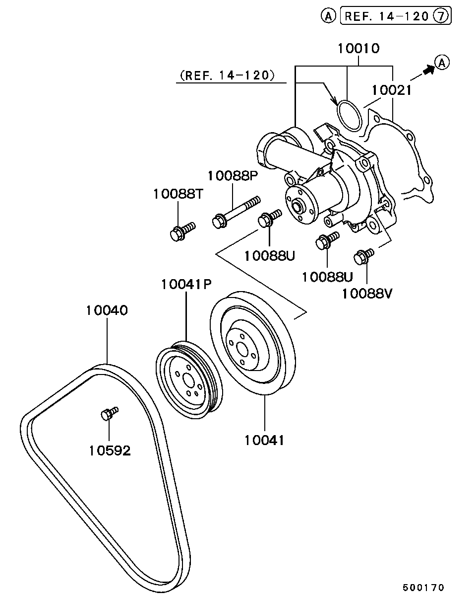 Subaru MD972054 - Pompa acqua www.autoricambit.com