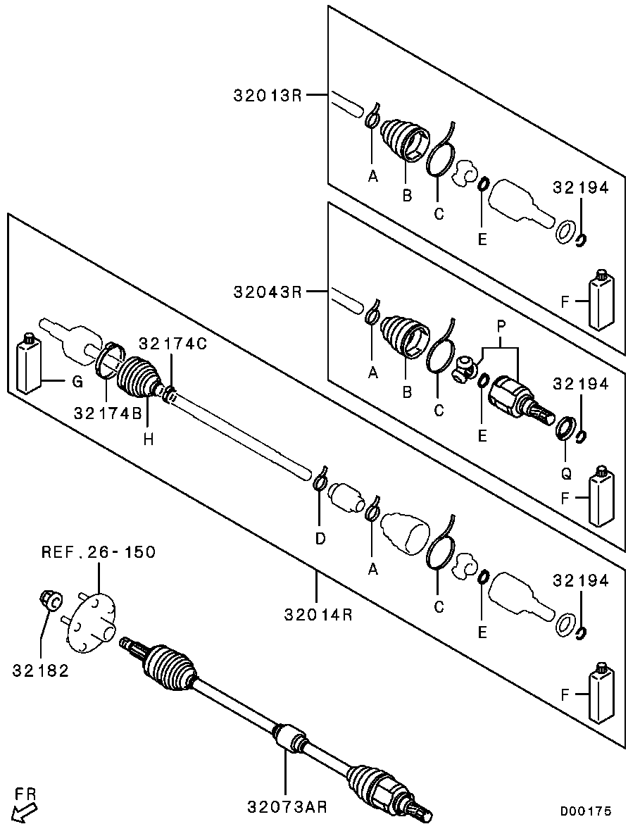 Mitsubishi 3815A226 - Kit giunti, Semiasse www.autoricambit.com