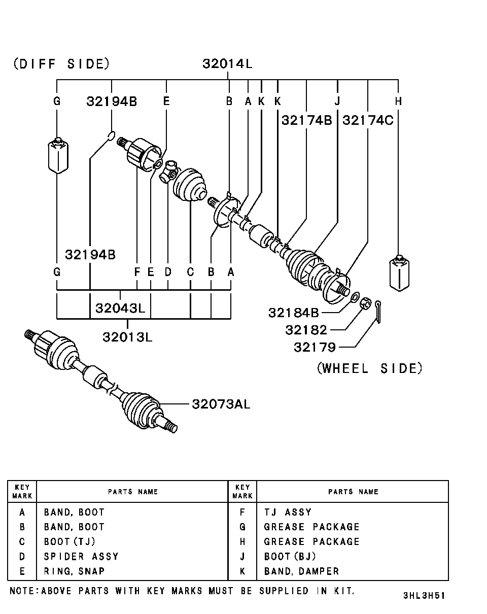 Mitsubishi MB937998 - Cuffia, Semiasse www.autoricambit.com