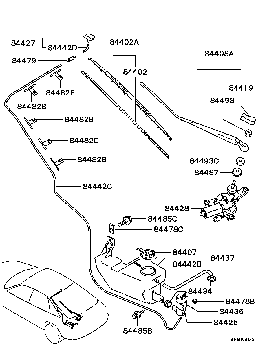 Mitsubishi MB848470 - Spazzola tergi www.autoricambit.com