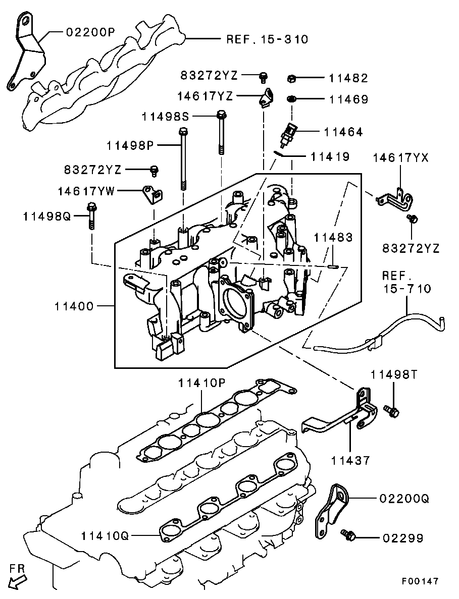 Mitsubishi 1540A049 - Guarnizione, Collettore aspirazione www.autoricambit.com