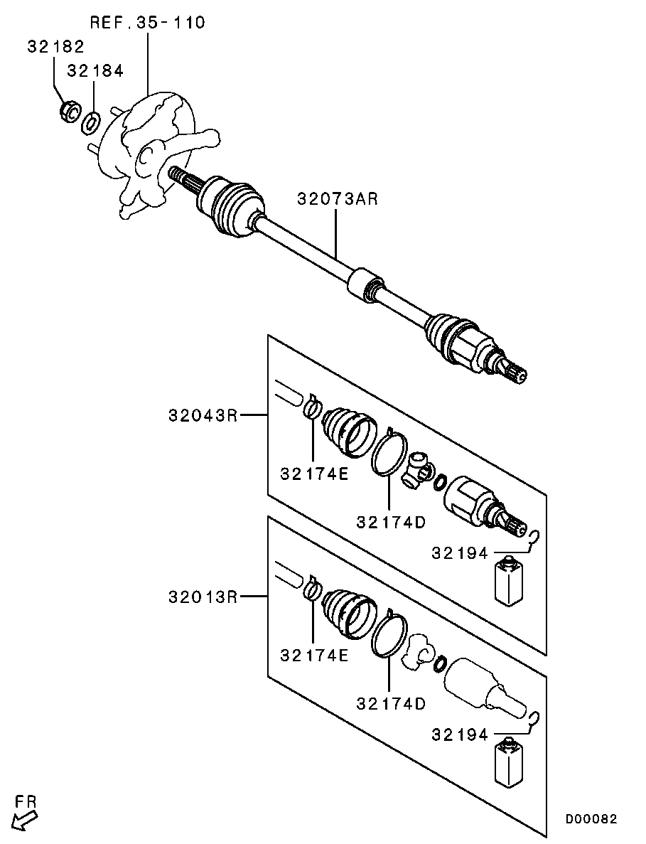 Mitsubishi 3815A013 - Cuffia, Semiasse www.autoricambit.com