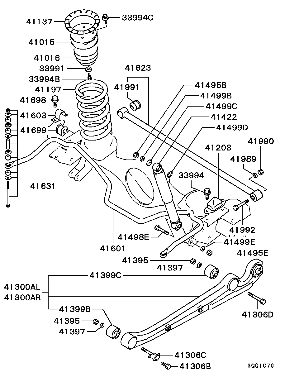 Mitsubishi MB584166 - Silent Block, Supporto Braccio Oscillante www.autoricambit.com