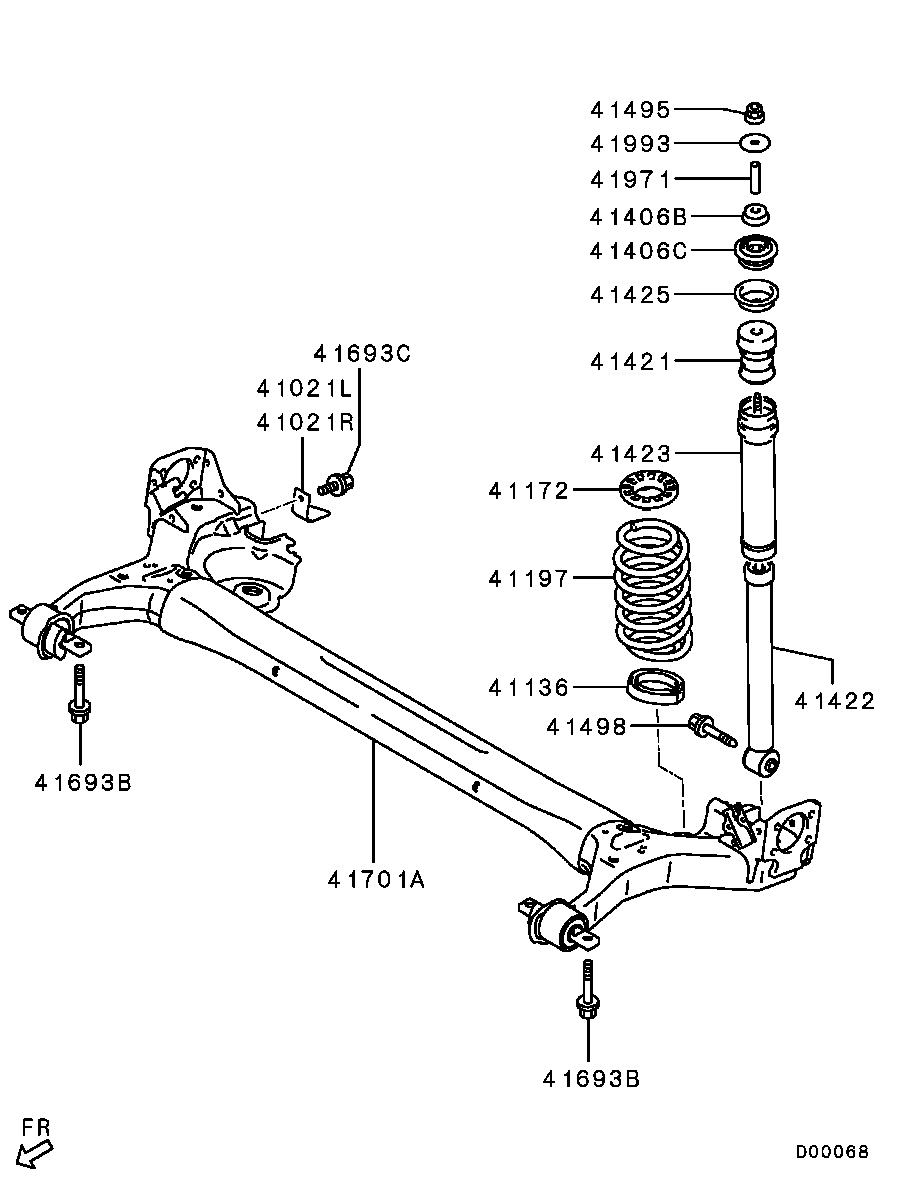 Mitsubishi MR594132 - Ammortizzatore www.autoricambit.com