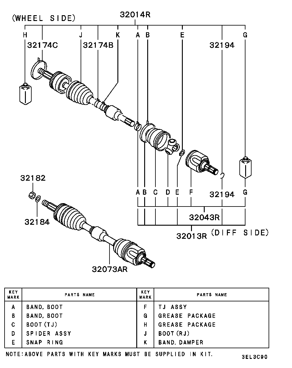 Mitsubishi MN147169 - Cuffia, Semiasse www.autoricambit.com