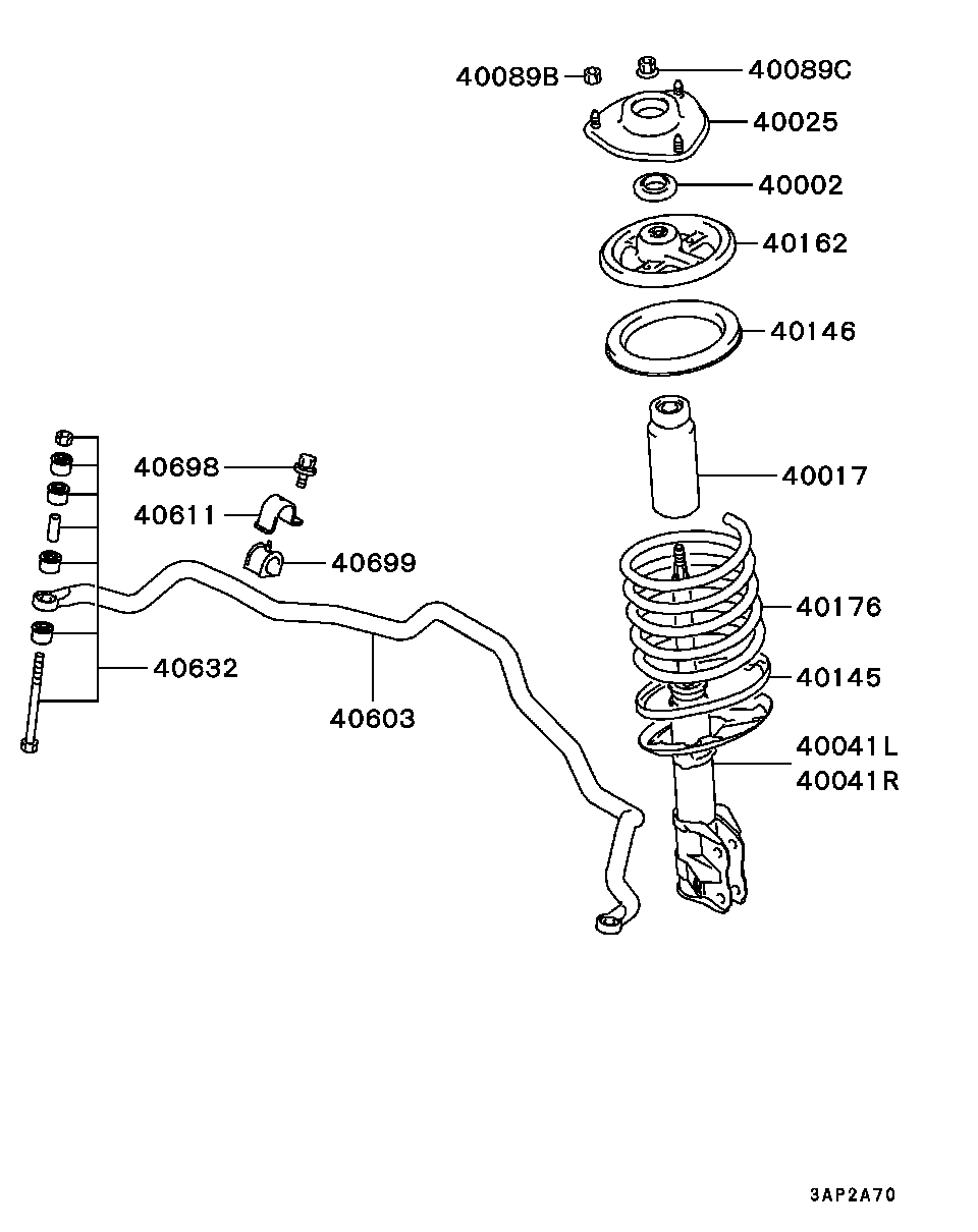 Mitsubishi MR392730 - Asta/Puntone, Stabilizzatore www.autoricambit.com