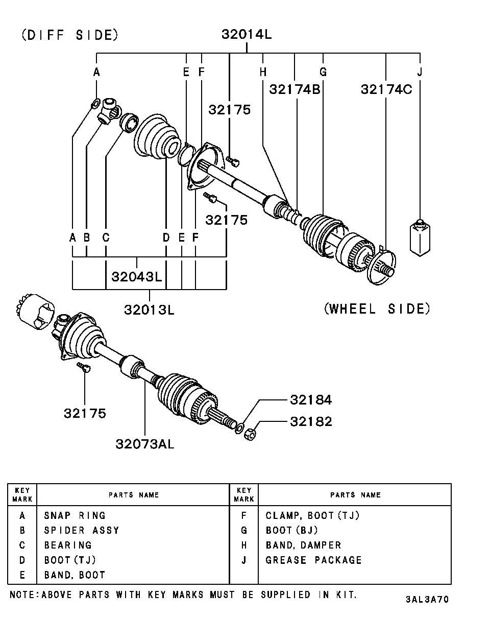 Mitsubishi MR911361 - Cuffia, Semiasse www.autoricambit.com