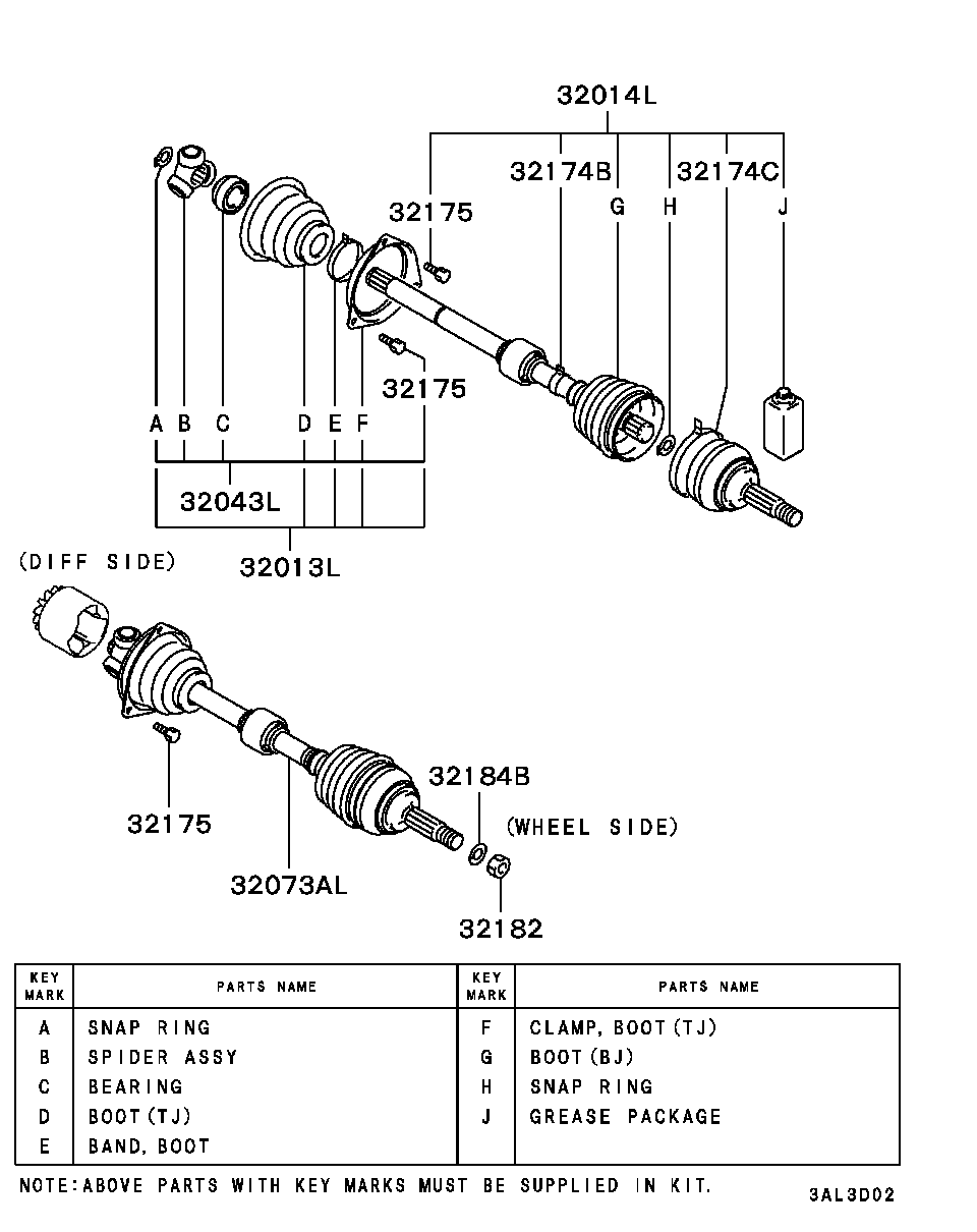 Mitsubishi MR263173 - Cuffia, Semiasse www.autoricambit.com