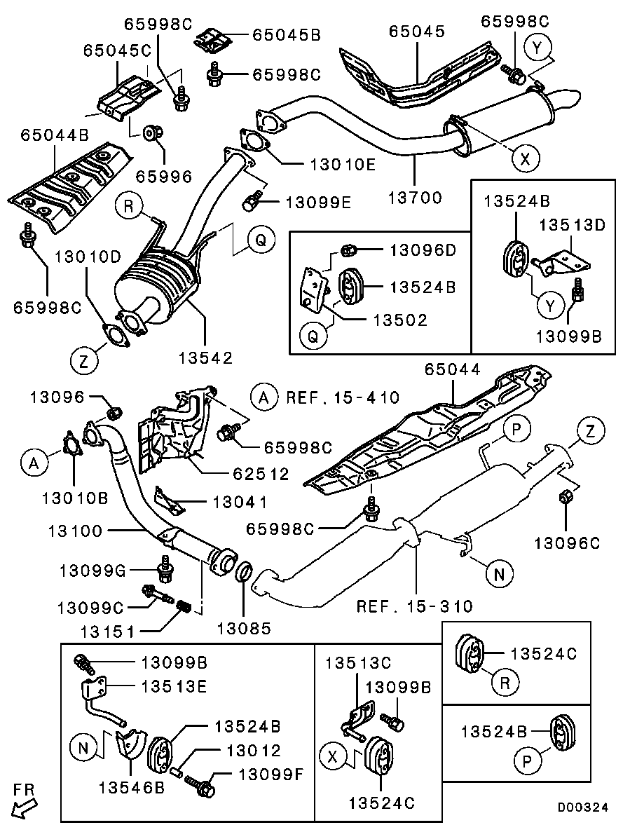 Mitsubishi MR431025 - Bullone, Imp. gas scarico www.autoricambit.com