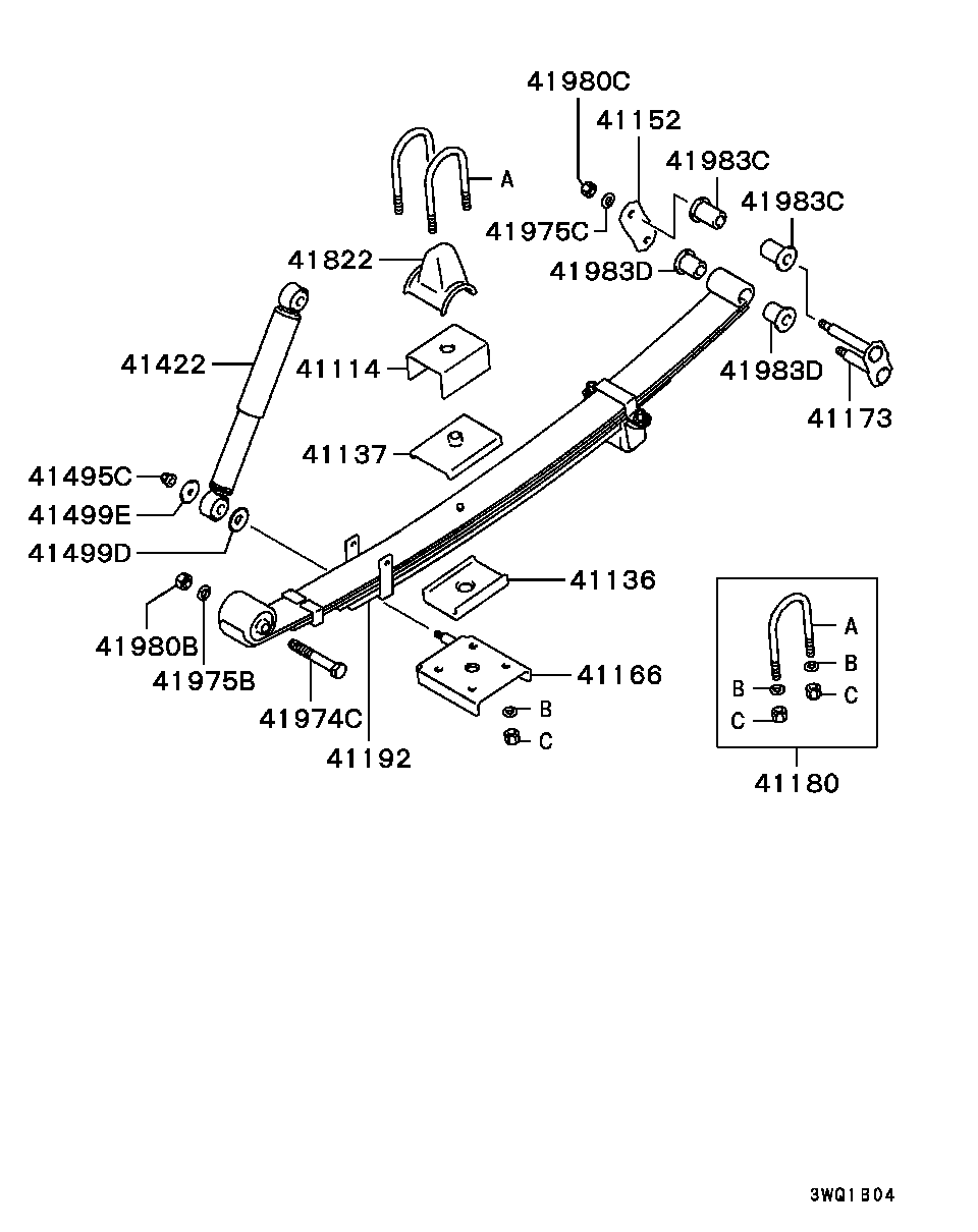 Mitsubishi MB584530 - Bronzina cuscinetto, Molla a balestra www.autoricambit.com