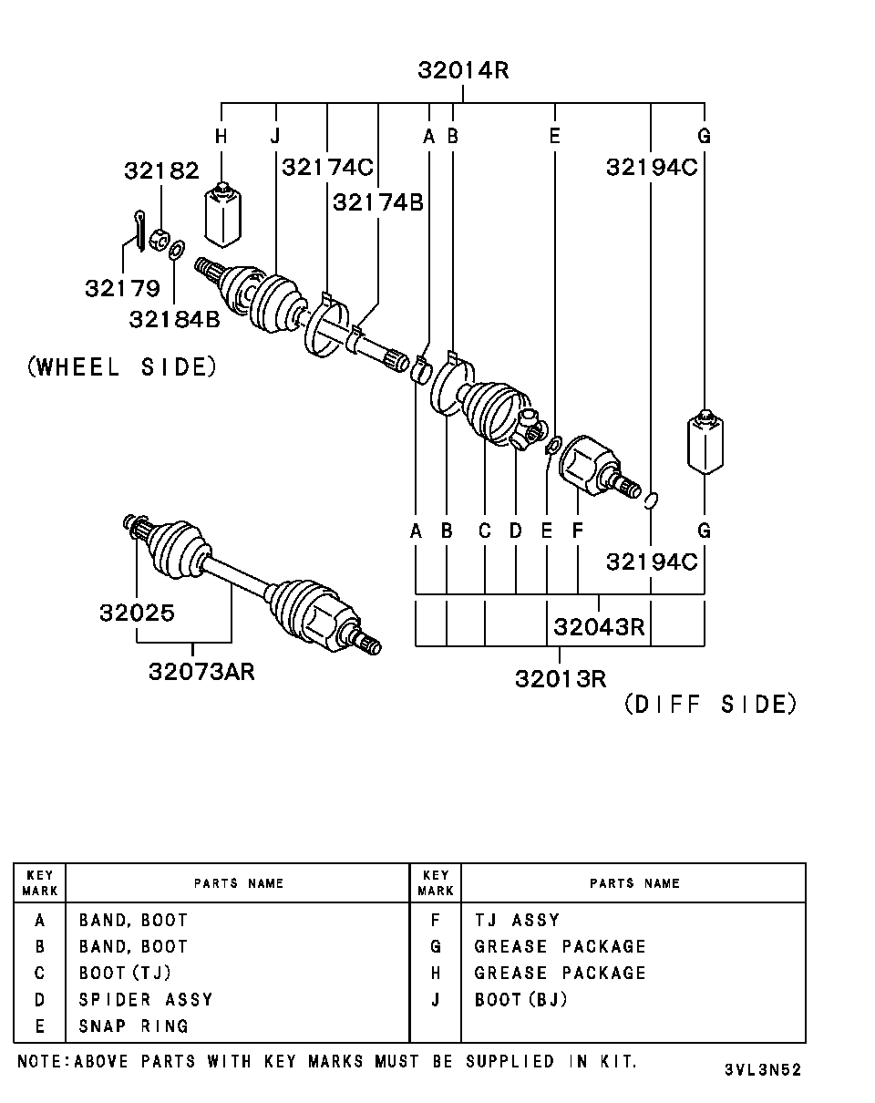 Mitsubishi MB526989 - Cuffia, Semiasse www.autoricambit.com