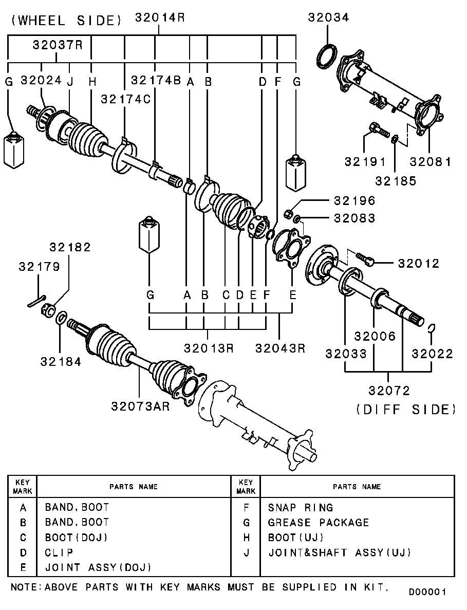 Mitsubishi MR528639 - Cuffia, Semiasse www.autoricambit.com