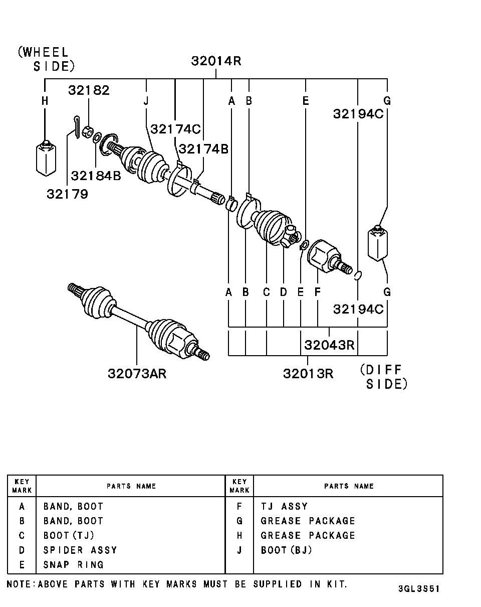 Mitsubishi MR305856 - Cuffia, Semiasse www.autoricambit.com