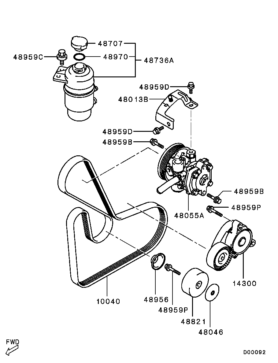 Mitsubishi 4451A020 - Cinghia Poly-V www.autoricambit.com