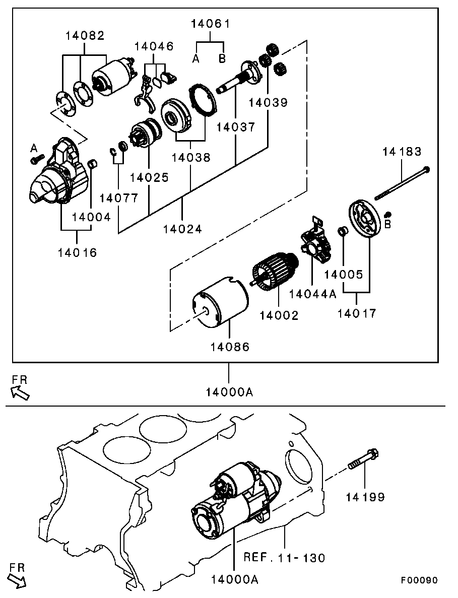 Mitsubishi 1810A011 - Motorino d'avviamento www.autoricambit.com