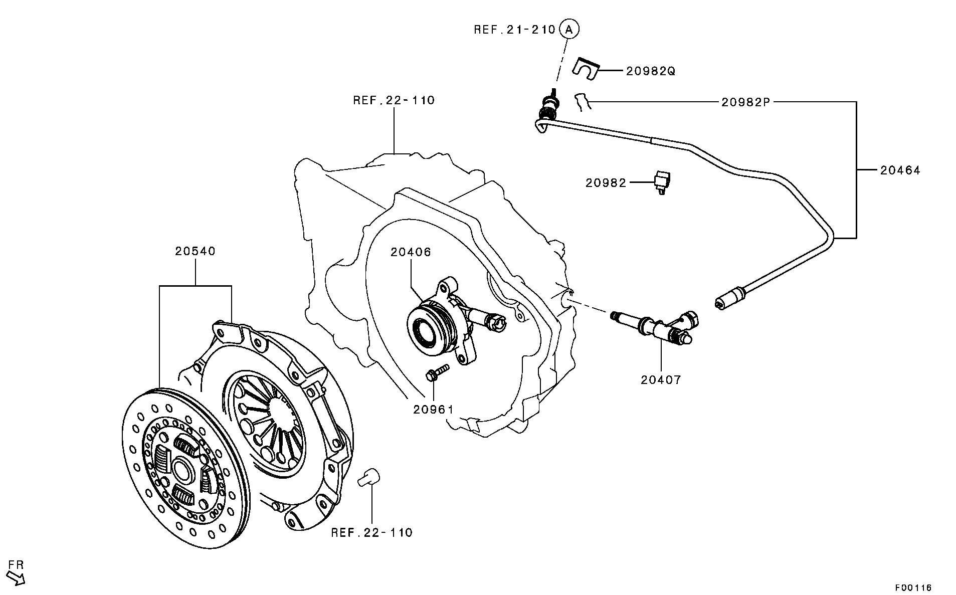 Mitsubishi 2324A078 - Dispositivo disinnesto centrale, Frizione www.autoricambit.com