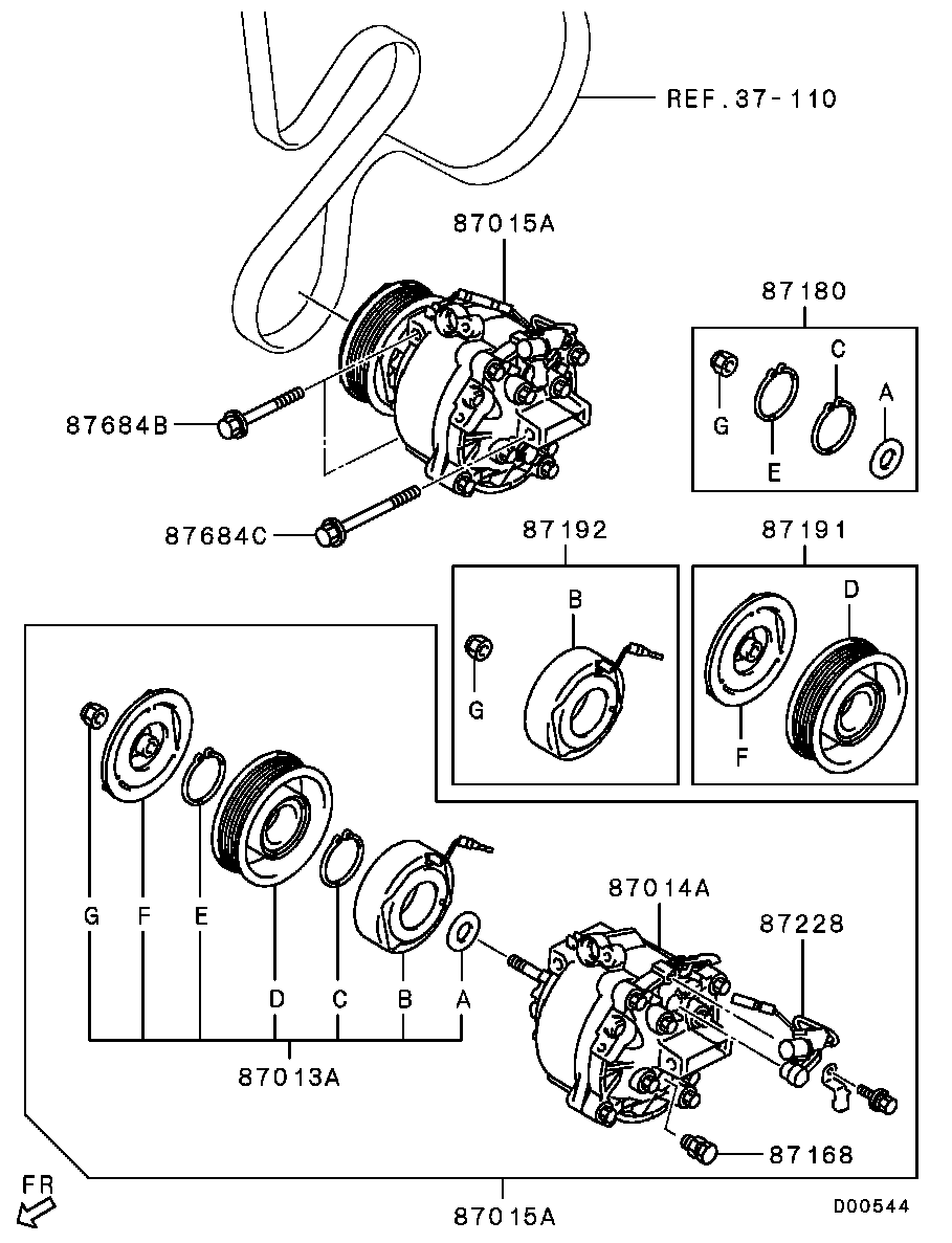 Mitsubishi 7813A411 - Compressore, Climatizzatore www.autoricambit.com