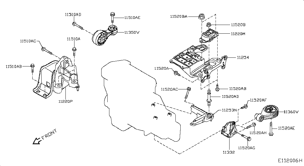 NISSAN 11220-ED50A - Sospensione, Motore www.autoricambit.com