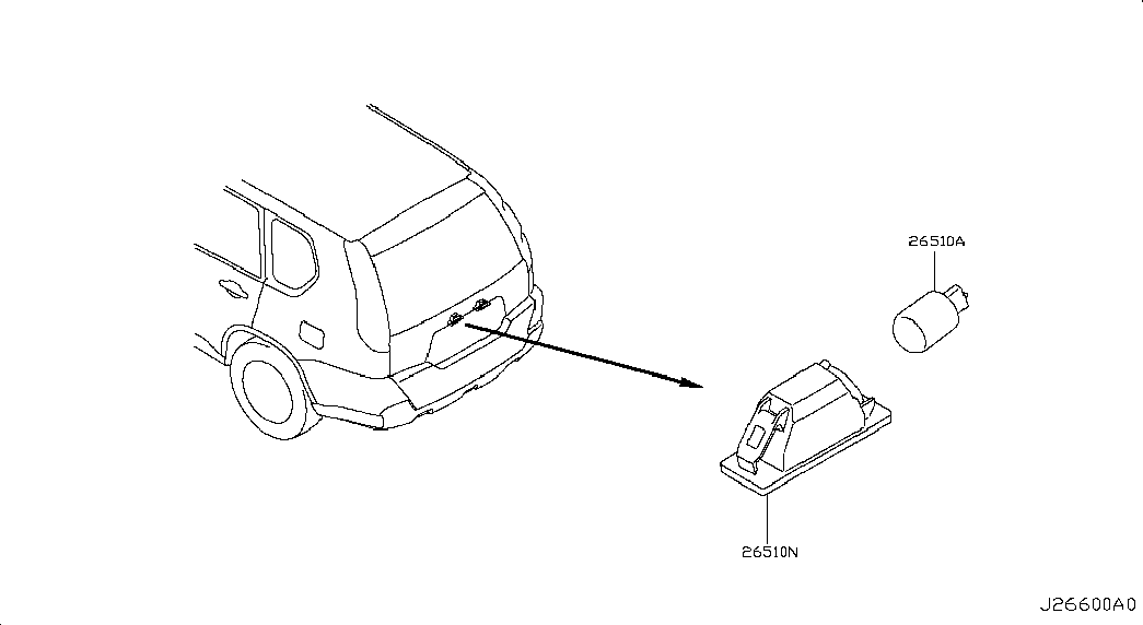 NISSAN 265108990A - Luce targa www.autoricambit.com