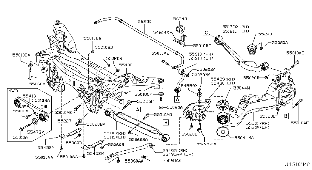 NISSAN 55120-JD00B - Sospensione a ruote indipendenti www.autoricambit.com