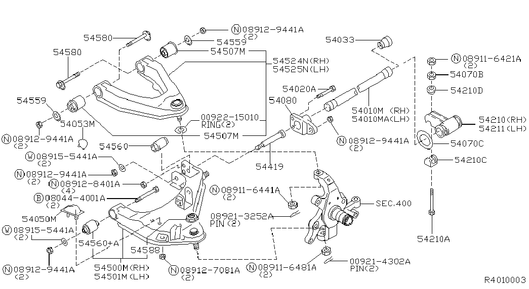 NISSAN 54524-8B550 - Giunto di supporto / guida www.autoricambit.com