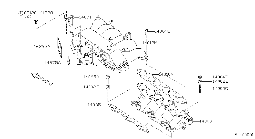 NISSAN 14033-4S100 - Guarnizione www.autoricambit.com