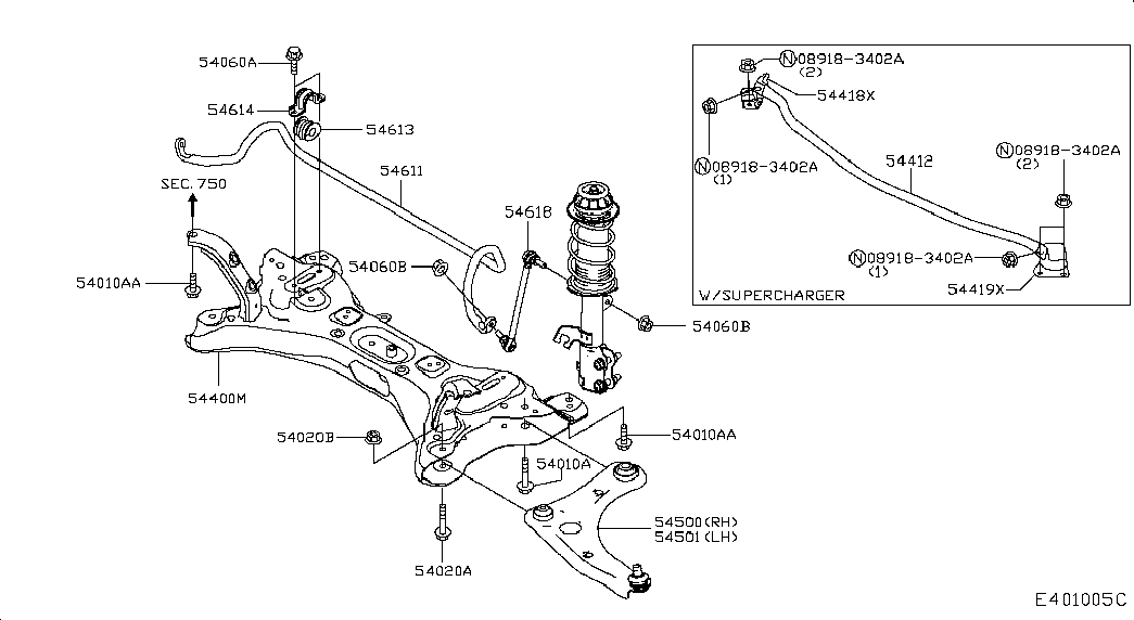 NISSAN 54501-3VU0A - Sospensione a ruote indipendenti www.autoricambit.com