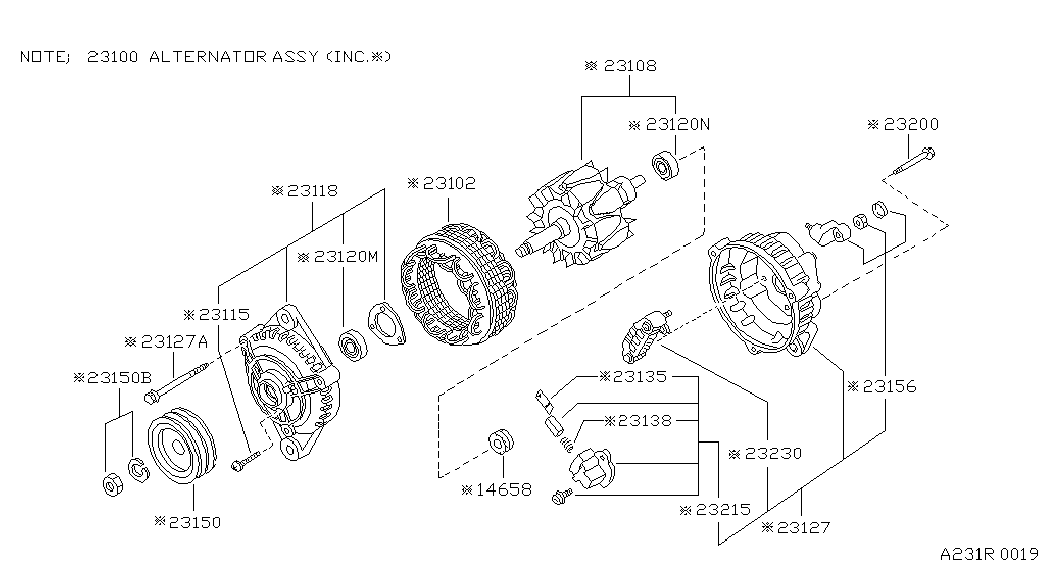 NISSAN 23100-22J10 - Alternatore www.autoricambit.com