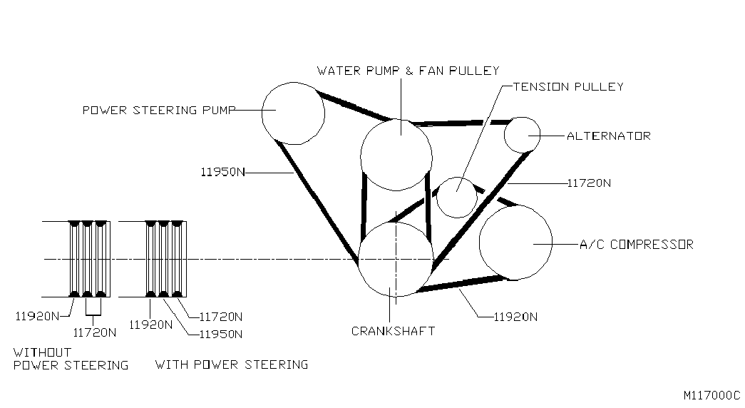 FORD 11720-0F000 - Cinghia trapezoidale www.autoricambit.com