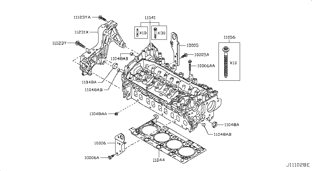 NISSAN 11056-00Q0E - Kit bulloni testata www.autoricambit.com