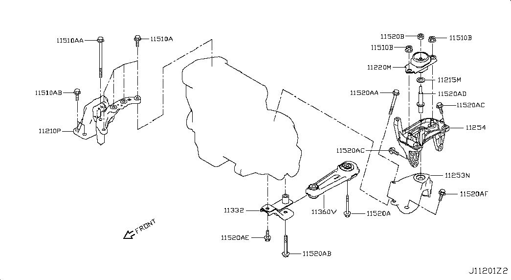 NISSAN 1122000Q0F - Sospensione, Motore www.autoricambit.com