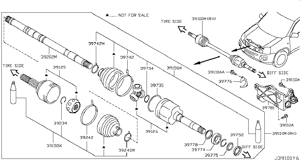 NISSAN 39774JA00A - BEARING-SUPPORT www.autoricambit.com